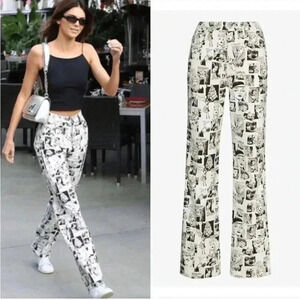 Reformation Newsprint High Rise Straight Long Jeans in Size 24